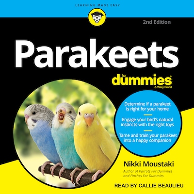 Parakeets For Dummies – omslag til lydbogen af Nikki Moustaki