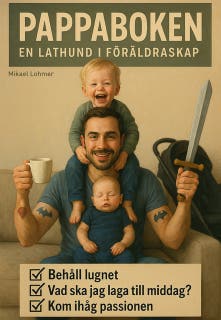 Pappa-lathunden – omslag till ljudboken av Mikael Lohmer
