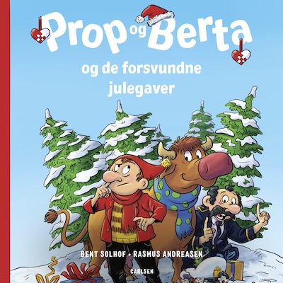 Prop og Berta og de forsvundne julegaver – omslag til lydbogen af Bent Solhof