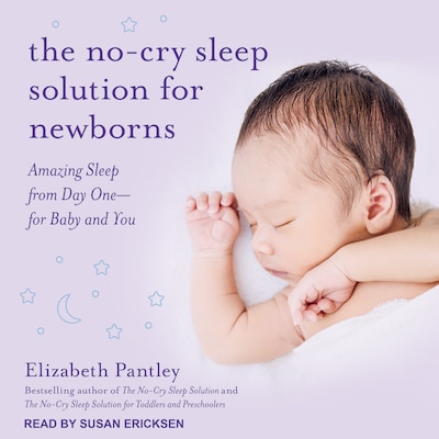 The No-Cry Sleep Solution for Newborns – omslag til lydbogen af Elizabeth Pantley