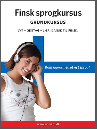 Finsk sprogkursus Grundkursus – omslag til lydbogen af Univerb