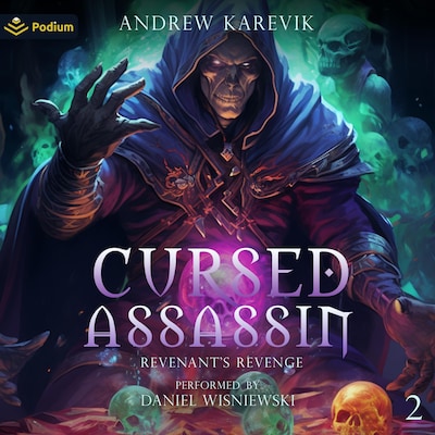 The Cursed Assassin – omslag til lydbogen af Andrew Karevik