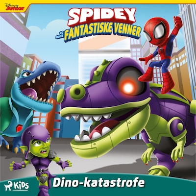 Marvel Spidey og hans fantastiske venner - Dino-katastrofen – omslag til lydbogen af Marvel