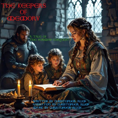The Keepers of Memory – omslag til lydbogen af AI Voice Christopher  Allen