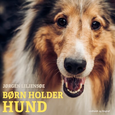 Børn holder hund – omslag til lydbogen af Jørgen Liljensøe