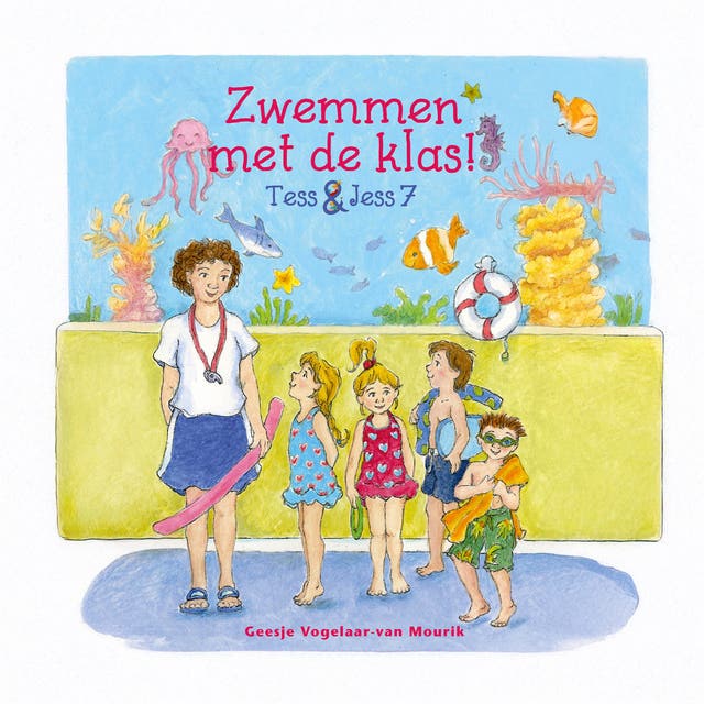 Zwemmen met de klas! – omslag van het luisterboek van Geesje Vogelaar- van Mourik