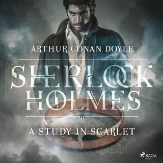 A Study in Scarlet – omslag til lydbogen af Sir Arthur Conan Doyle