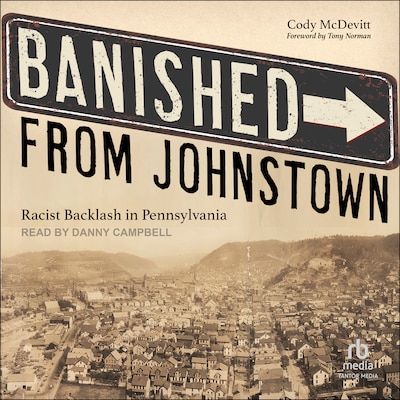 Banished from Johnstown – omslag til lydbogen af Cody McDevitt