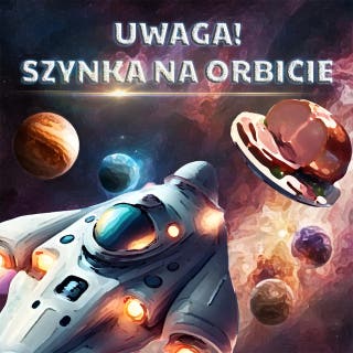 Uwaga! Szynka na orbicie – okładka audiobooka, autor Karolina Bast Kolasa