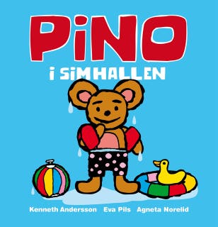 Pino i simhallen – omslag till ljudboken av Agneta Norelid,Eva Pils,Kenneth Andersson