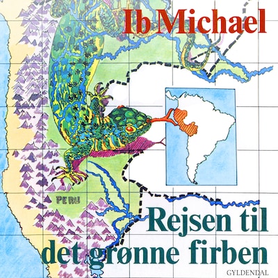 Rejsen til det grønne firben – omslag til lydbogen af Ib Michael