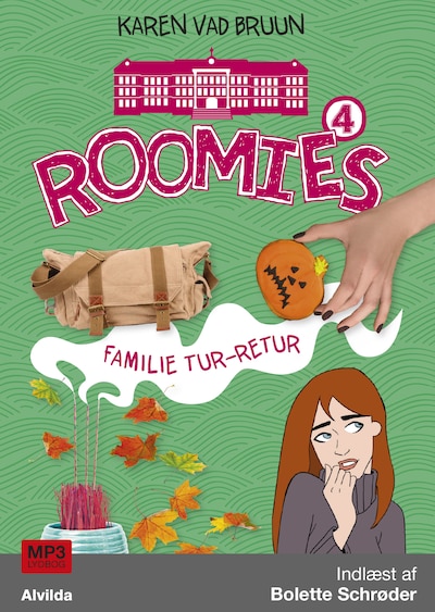 Roomies 4: Familie tur-retur – omslag til lydbogen af Karen Vad Bruun