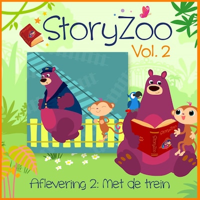 Met de trein – omslag van het luisterboek van StoryZoo