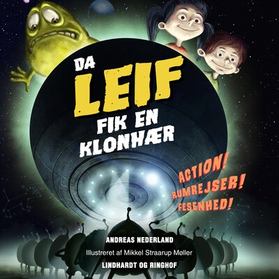 Da Leif fik en klonhær – omslag til lydbogen af Andreas Riisberg Nederland