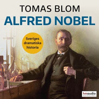 Alfred Nobel – omslag till ljudboken av Tomas Blom