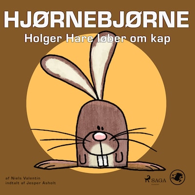 Hjørnebjørne 36 - Holger Hare løber om kap – omslag til lydbogen af Niels Valentin