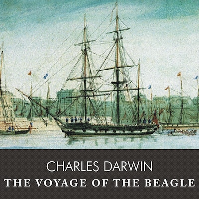The Voyage of the Beagle, with eBook – omslag til lydbogen af Charles Darwin