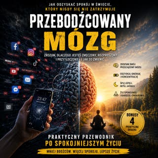 Przebodźcowany mózg – okładka audiobooka, autor Łukasz Nester