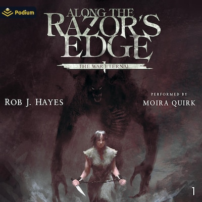 Along the Razor's Edge – omslag til lydbogen af Rob J. Hayes