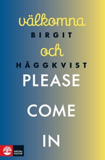 Välkomna och please come in – omslag till ljudboken av Birgit Häggkvist