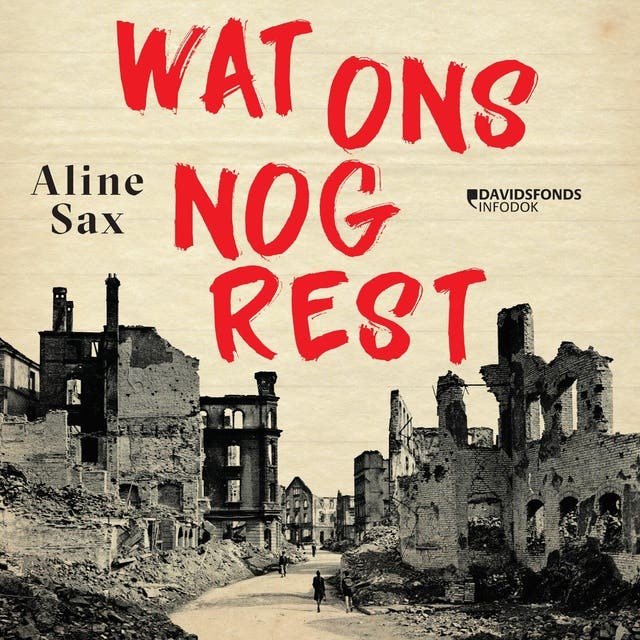 Wat ons nog rest – omslag van het luisterboek van Aline Sax