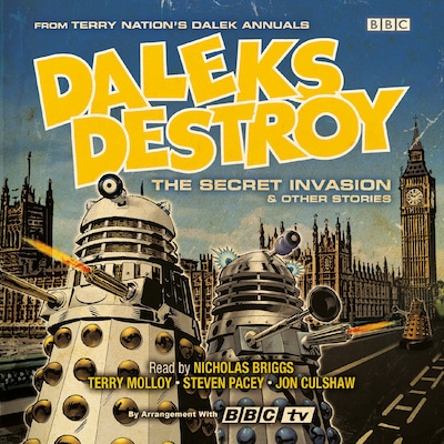Daleks Destroy: The Secret Invasion & Other Stories – omslag til lydbogen af Terry Nation
