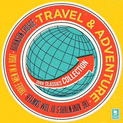 Quick Classics Collection: Travel – omslag til lydbogen af Mark Twain, Jerome K. Jerome, Daniel Defoe