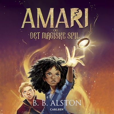 Amari (2) - Amari og det magiske spil – omslag til lydbogen af B. B. Alston