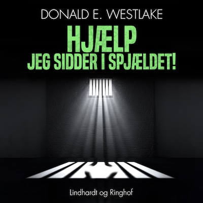 Hjælp, jeg sidder i spjældet! – omslag til lydbogen af Donald E. Westlake
