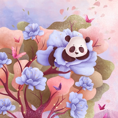 Mimi the panda and the sleepy tree – omslag til lydbogen af Katja Runow