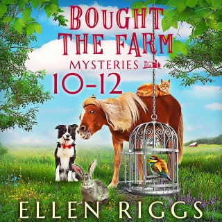 Bought the Farm Mysteries Books 10-12 – omslag till ljudboken av Ellen Riggs