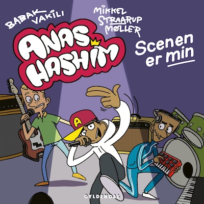 Anas Hashim - Scenen er min – omslag til lydbogen af Babak Vakili, Mikkel Straarup Møller