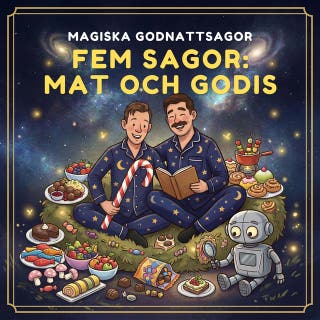 Fem sagor: mat och godis – omslag till ljudboken av Magiska Godnattsagor