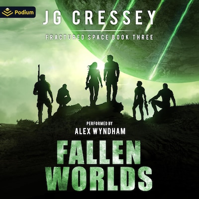 Fallen Worlds – omslag til lydbogen af J.G. Cressey