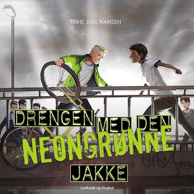 Drengen med den neongrønne jakke – omslag til lydbogen af Trine Juul Hansen