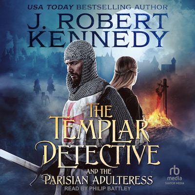 The Templar Detective and the Parisian Adulteress – omslag til lydbogen af J. Robert Kennedy