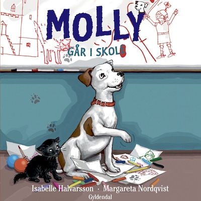 Molly 5 - Molly går i skole – omslag til lydbogen af Isabelle Halvarsson