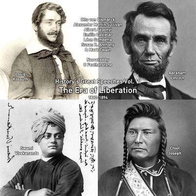 The Era of Liberation – omslag til lydbogen af Mark Twain, Otto von Bismarck, Abraham Lincoln