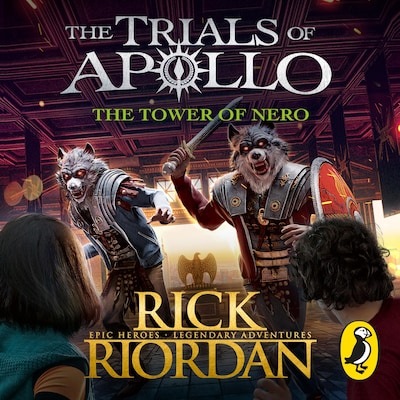 The Tower of Nero (The Trials of Apollo Book 5) – omslag til lydbogen af Rick Riordan