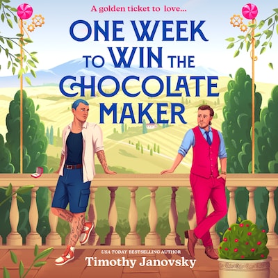 One Week To Win The Chocolate Maker – omslag til lydbogen af Timothy Janovsky