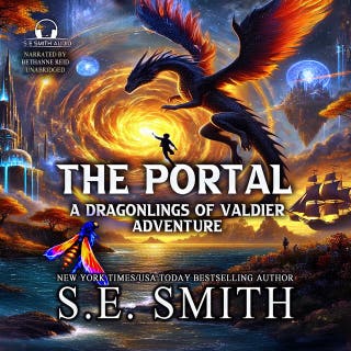 The Portal: A Dragonlings of Valdier Adventure – omslag till ljudboken av S.E. Smith