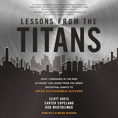 Lessons from the Titans – omslag til lydbogen af Scott Davis, Carter Copeland, Rob Wertheimer
