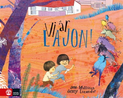 Vi är lajon! – omslag till ljudboken av Jens Mattsson