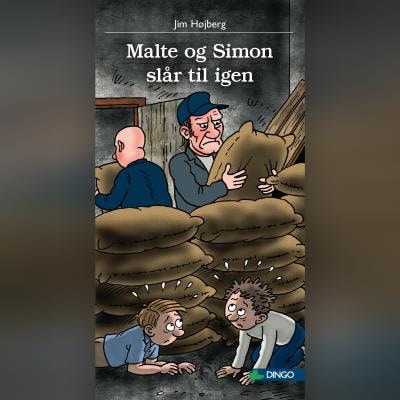 Malte og Simon slår til igen – omslag til lydbogen af Jim Højberg