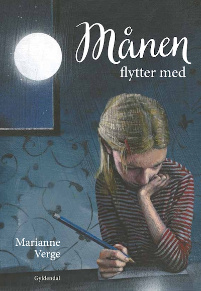 Månen flytter med – omslag til lydbogen af Marianne Verge