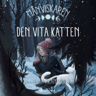 Månviskaren - Den vita katten – omslag till ljudboken av Cecilia Fransson