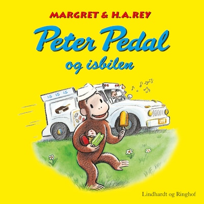 Peter Pedal og isbilen – omslag til lydbogen af H.A. Rey, Monica Perez