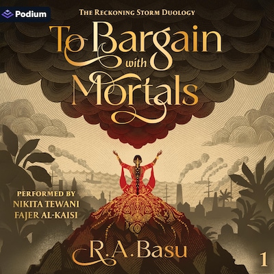 To Bargain with Mortals – omslag til lydbogen af R. A. Basu