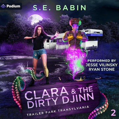Clara & the Dirty Djinn – omslag til lydbogen af S.E. Babin