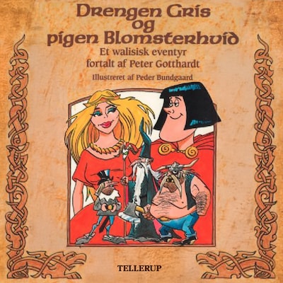 Drengen Gris og pigen Blomsterhvid – omslag til lydbogen af Peter Gotthardt